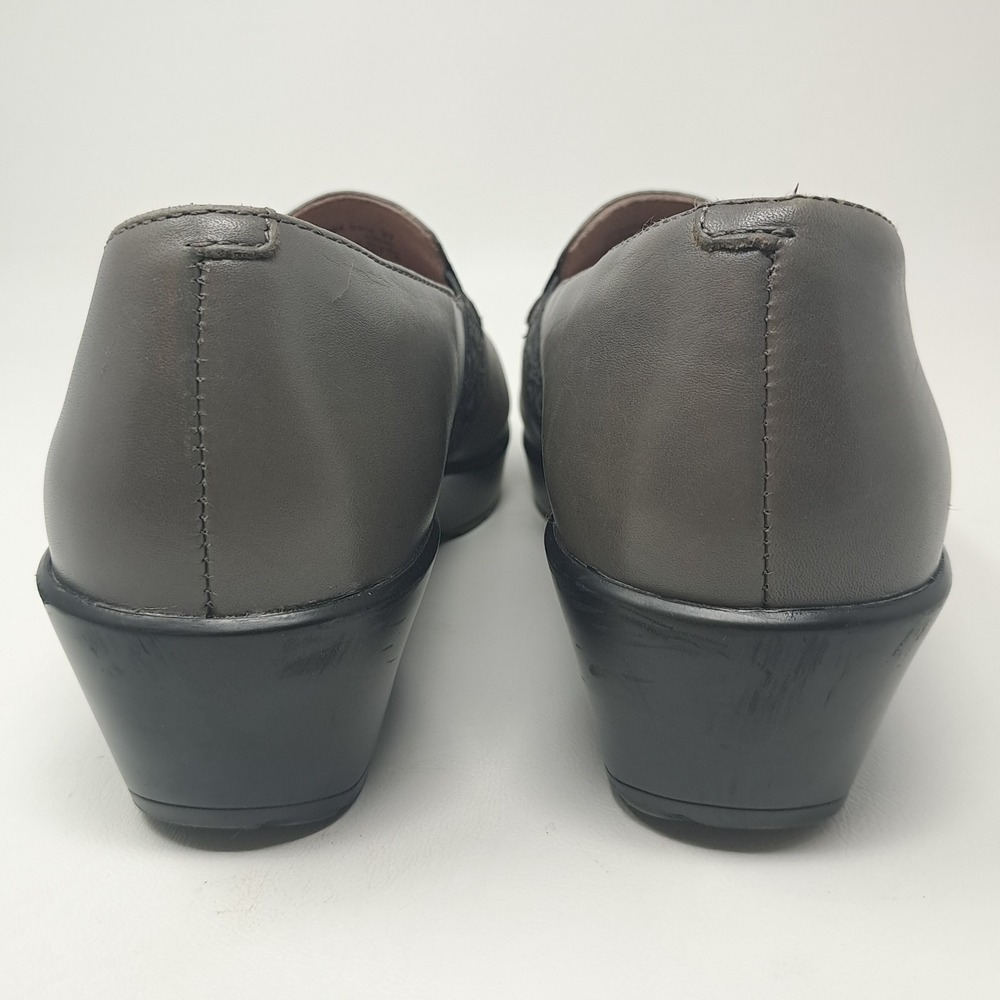Dansko Jessica Grey Nappa Leather Clog Size 37 EU (6.5-7 US) Floral Detail - Picture 5 of 8